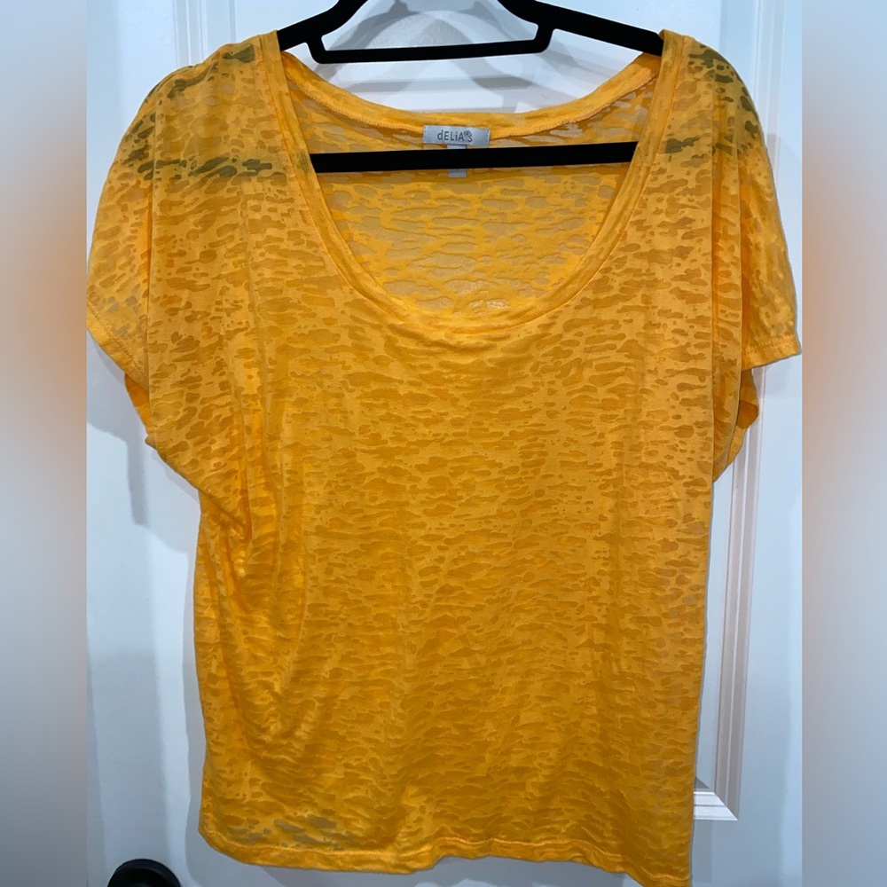 Sheer light orange shirt